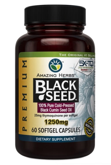 Black Seed Oil Premium 1250mg XL 60SG Antimicrobial And Antioxidant,healthy digestive tract,healthy joints,issues,liver support,respiratory health,Support for renal function,Supports the body’s natural defenses