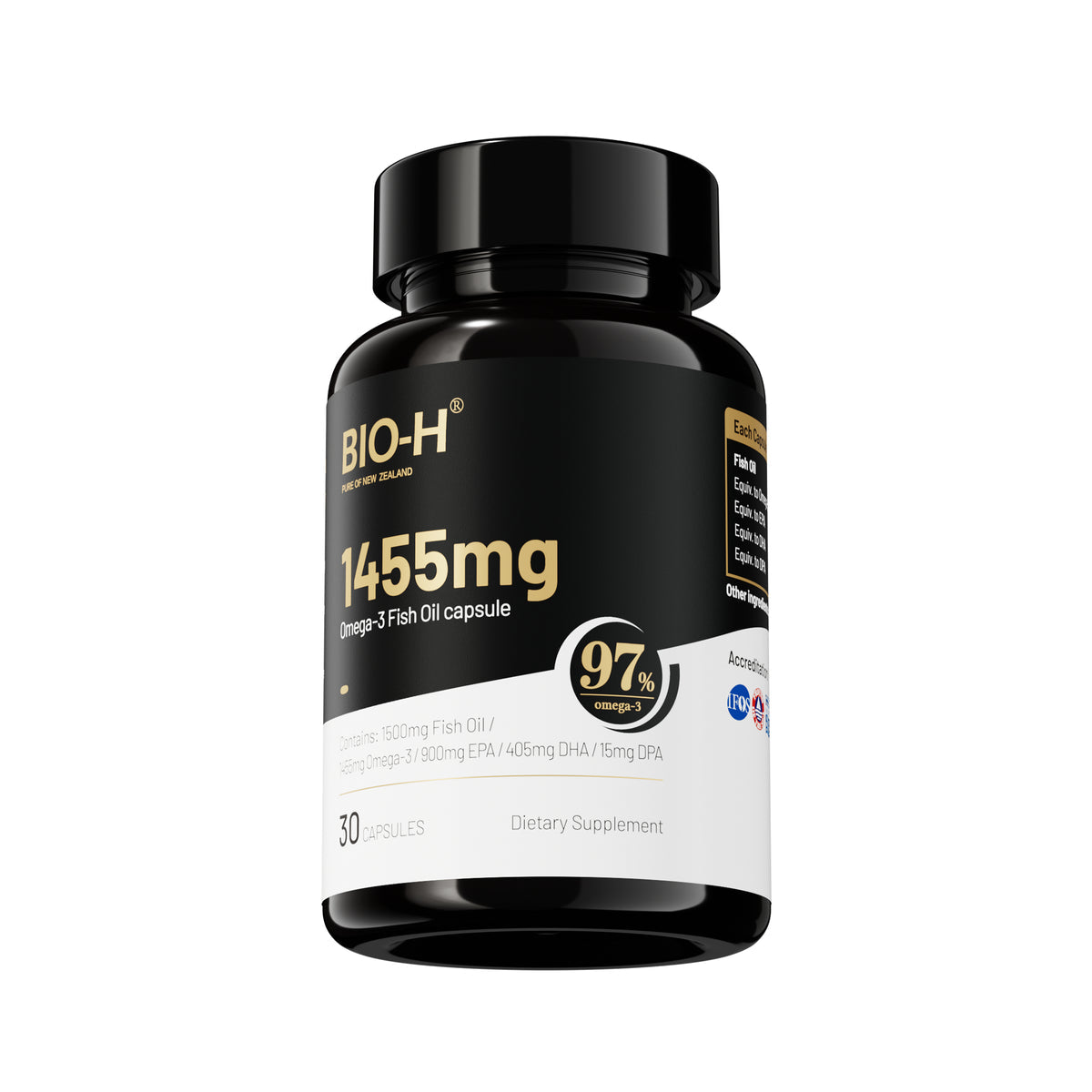 BIO-H Omega-3 Fish Oil 1455mg 30 Capsules