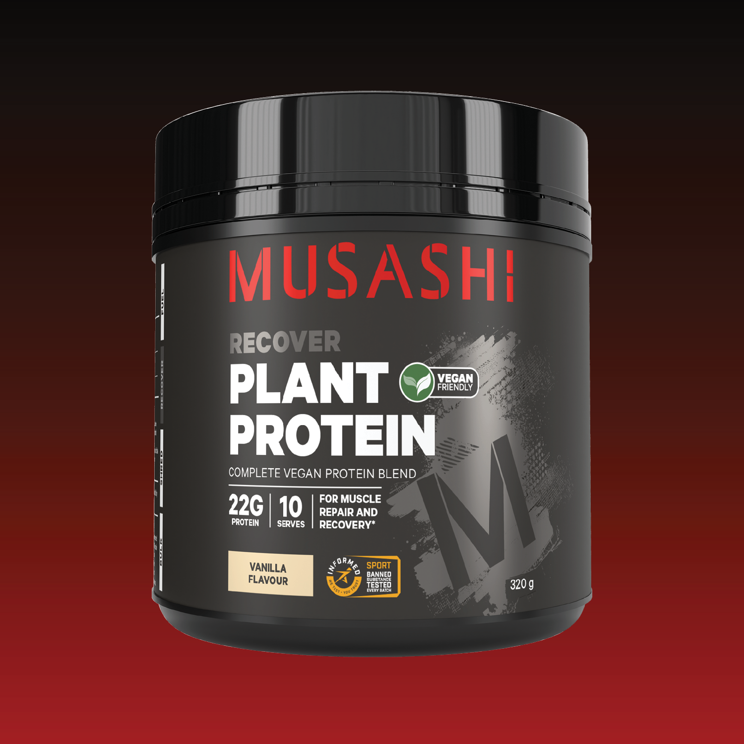 Musashi Plant Protein Vanilla 320g – Vegan Plant-Based Protein Powder