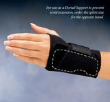 Comfort Cool Wrist Wrap With Ulnar/dorsal Splint Large Left Allows the thumb and fingers to move freely.,Anti-microbial.,firm support,thick thermoplastic