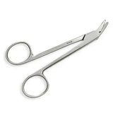 Curved Nibbler Scissors 12cm Angled curvature.,cutting suture,finger ring scissors,non-ratcheted,Serrated