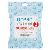 Ocean Sickness Bags 3 Pack Compact,disposable,Easy to use,Glovebox Friendly,google,Hygienic,issues,Leak Proof,Non Spill,Twist and seal lock to contain contents and odour