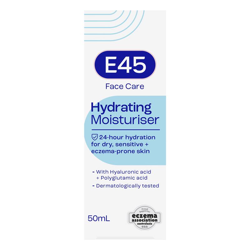 E45 Face Moisturiser 50ml – Dry, Sensitive & Eczema-Prone Skin
