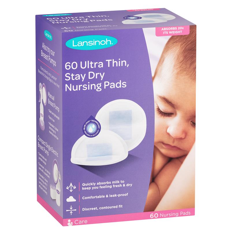 Lansinoh Ultra Thin Nursing Pad 60s BLUE LOCK,DRY NURSING PADS,Holds 20x weight in moisture,issues,ultra thin,Waterproof design