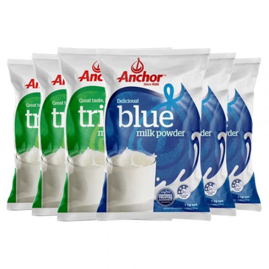 Anchor Adult Whole Milk Powder 3 bags + Skim Milk Powder 3 bags 1KG/bag (6 bags in a box) Adult Whole Milk Powder,Anchor Blue Milk Powder,Anchor Trim Milk Powder,issues,Skim Milk Powder 3 bags