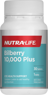 Nutralife Bilberry 10,000 Plus Lutein Complex 30 Tablets