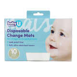 Baby U Disposable Change Mat 10pk Disposable Change Mats,Handy and convenient,hygienic,issues,keeps moisture away,prevents liquid from seeping through,ultra-absorbent layer