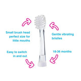 Baby Brush Replacement Baby Sonic® Electric Toothbrush Heads 18-36 mths (4 Pack) CHILDREN’S MILK TEETH,Electric Toothbrush Heads,issues,Replacement Baby,Replacement Baby Sonic,toddler-size kids toothbrush,Toothbrush Heads