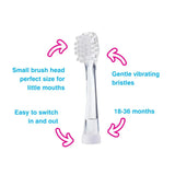 Baby Brush Replacement Baby Sonic® Electric Toothbrush Heads 18-36 mths (4 Pack) CHILDREN’S MILK TEETH,Electric Toothbrush Heads,issues,Replacement Baby,Replacement Baby Sonic,toddler-size kids toothbrush,Toothbrush Heads