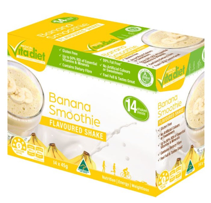 Vita Diet Banana Smoothie 14 Pack banana flavour,effective meal replacement option,issues,Smoothie,vita diet,Vita Diet Banana