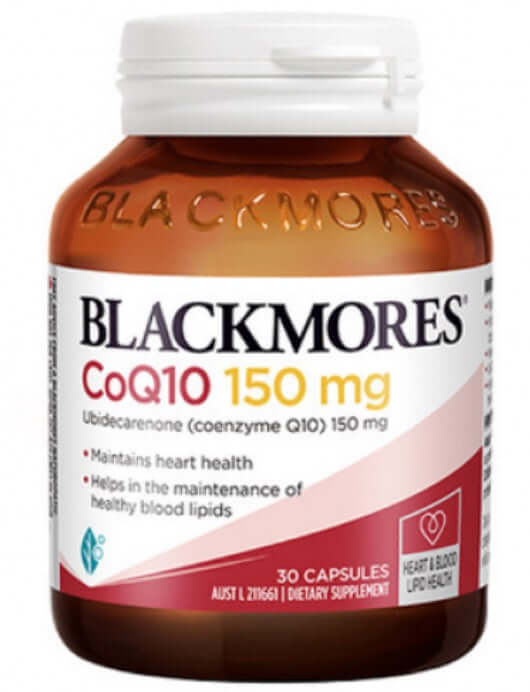 Blackmores CoQ10 150mg 30c Preliminary CoQ10 150mg 30 capsules CoQ10 is an antioxidant,decrease free radicals,healthy blood lipids,issues,Maintains CoQ10 levels,Maintains heart health