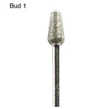 SUSOL DIAMOND BURR BUD - SINGLE USE Diamond coating,issues,Solid metal shaft,sterile packaging,SUSOL DIAMOND BURR BUD - SINGLE USE