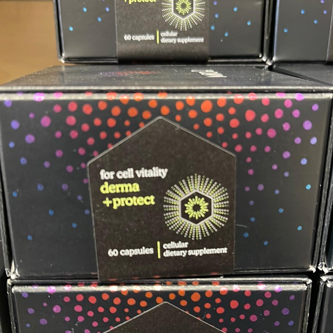 Mitoq Derma + Protect 60 Caps + Protect,Aids skin elasticity and wrinkle management,Deeper focus,Fewer slumps,Immunity support,issues,Mitoq Derma,Mitoq Derma + Protect,More energy,Optimized health,Protects skin against pollution and environmental stress,R