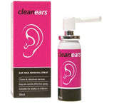 Cleanears Ear Wax Removal Spray 30ml packaging and product for effective ear wax removal.