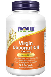 now Coconut Oil Virgin 1000mg 120SG Abundant in MCTs,Coconut Oil Virgin,google,issues,Medium Chain Triglycerides,Organic Coconut Oil,Supports energy levels,Trans Fat Free