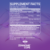 Microbiome Labs Zenbiome Cope 60 Capsules supplement facts