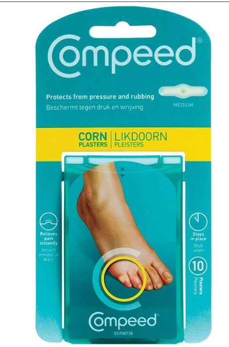 Compeed Corn Medium 10 Pack Corn Plasters,issues,relieves pain,remove the corn