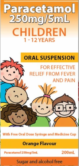 Ethics Paracetamol Suspension 250mg/5ml OTC 200ml Effective Relief From Fever And Pain,issues,moderate pain and fever,Paracetamol