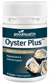 Good Health Oyster Plus Capsules 60, oyster supplement capsules with added Zinc for male vitality.