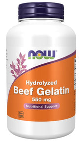 Now Hydrolyzed Beef Gelatin 550 mg 200C Beef Gelatin,enzymatically,Hydrolyzed,issues,Non-GMO,Pre-digested for enhanced absorption,protein