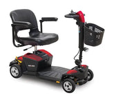 Pride Go Go® LX with CTS Suspension Mobility Scooter 300 lbs. weight capacity,Auto-connecting front-to-rear cable,Bright pathway light,Comfortable Trac Suspension,CTS (Comfort-Trac Suspension),CTS Suspension,Dual 12-amp-hour batteries,Easy maneuverability
