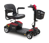 Pride Go Go® LX with CTS Suspension Mobility Scooter 300 lbs. weight capacity,Auto-connecting front-to-rear cable,Bright pathway light,Comfortable Trac Suspension,CTS (Comfort-Trac Suspension),CTS Suspension,Dual 12-amp-hour batteries,Easy maneuverability