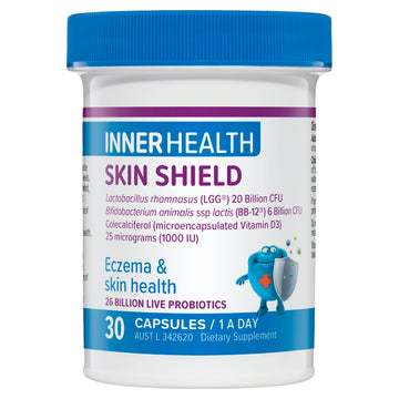 Inner Health Skin Shield 30 Capsules Bowel & Digestive,Categories: Allergy Support,Daily Wellness & Immunity,Inner Health,issues,Probiotics,Supplements NZ