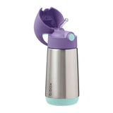 B.BOX Insulated Drink Bottle 350 Lilac Pop Drink Bottle,Insulated Drink Bottle,Insulating double wall stainless stee,Silicone straw top bottle,water bottle