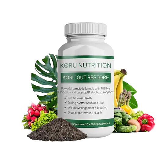 Koru Gut Restore 30 Cap arthritis joint pain,Baby skin care condition,dry skin,dry skin cream,Dry Skin Gel,Hydrating Skin Care,immune,immune function,immune health,Immune Support,Immune System Support,Immune System Support Pack,Joint & Muscle Restore Pack