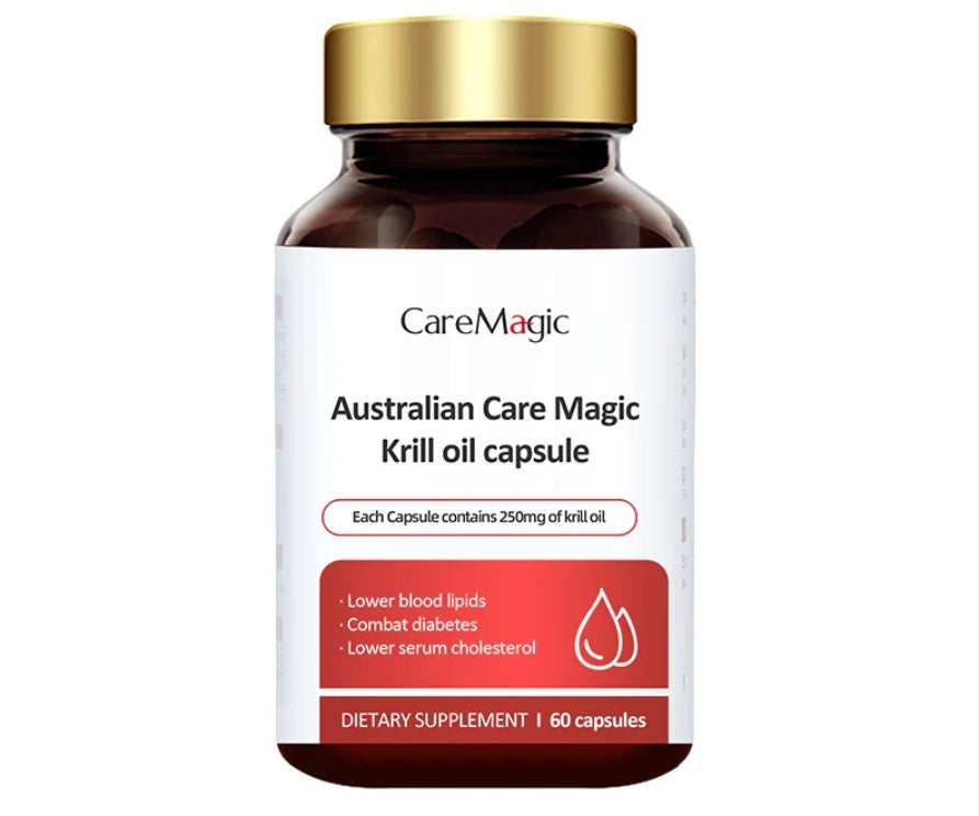 Care Magic Krill Oil 60 Capsules Care Magic Krill Oil,Combat Diabetes,issues,Krill Oil,Lower blood Lipids,Lower Serum Cholesterol