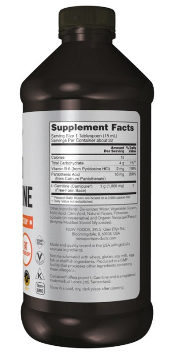 NowSports L-Carnitine Liquid, Tropical Punch Flavor 1,000mg 473ml carnitine,google,Highly Absorbable,issues,L-Carnitine Liquid,Supports energy levels and cardiac function,Tropical Punch Flavor