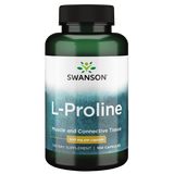 Swanson – L-Proline 500mg 100C amino acid,amino acid supplement,issues,L-Proline,Maintains muscle and connective tissue health