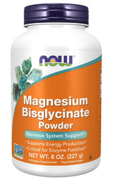 Now Magnesium Bisglycinate 227g Critical for enzyme function,issues,Magnesium Bisglycinate,muscle function,nervous system support,Supports energy production