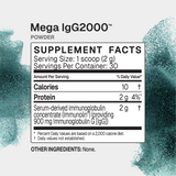 Microbiome Labs MegaIgG2000 Powder Unflavoured 60g supplement facts