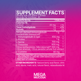 Microbiome Labs MegaMucosa Powder Berry Acai 144.5g supplement facts