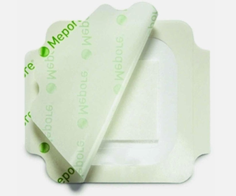 Mepore Film & Pad 9cm x 10cm - BX30 Absorb Wound Fluid,absorbent dressing,adhesive dressing waterproof pad,breathable,breathable transparent film,cuts,dressing,dressing tape,Flexible fluid,friction injuries,gentle to the skin,Highly breathable transparent