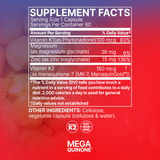 Microbiome Labs MegaQuinone 60 Capsules supplement facts