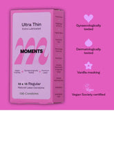 Moments Condoms Regular 10 x 10 Pack – 100 Ultra-Thin Lubricated Natural Rubber Latex Condoms
