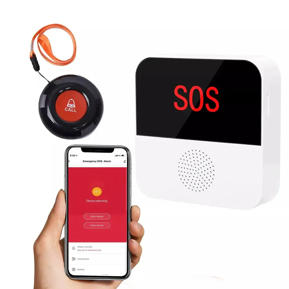 Multifunctional Rechargeable Wireless Pager 2 SOS Buttons Pager,2 SOS Buttons Pager with Alarm,Big Button Phones,Call Button Watch,Care Home Phones with Big Button,Caregiver Pager,Caregiver Pager SOS Watch,Corded Phones,Easyfone,Easyfone 4G Picture Button
