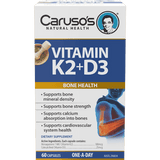 Caruso's Vitamin K2 + D3 60 Capsules - Nutritional Support Caruso's Vitamin K2 + D3 60 Capsules - Nutritional Support,issues