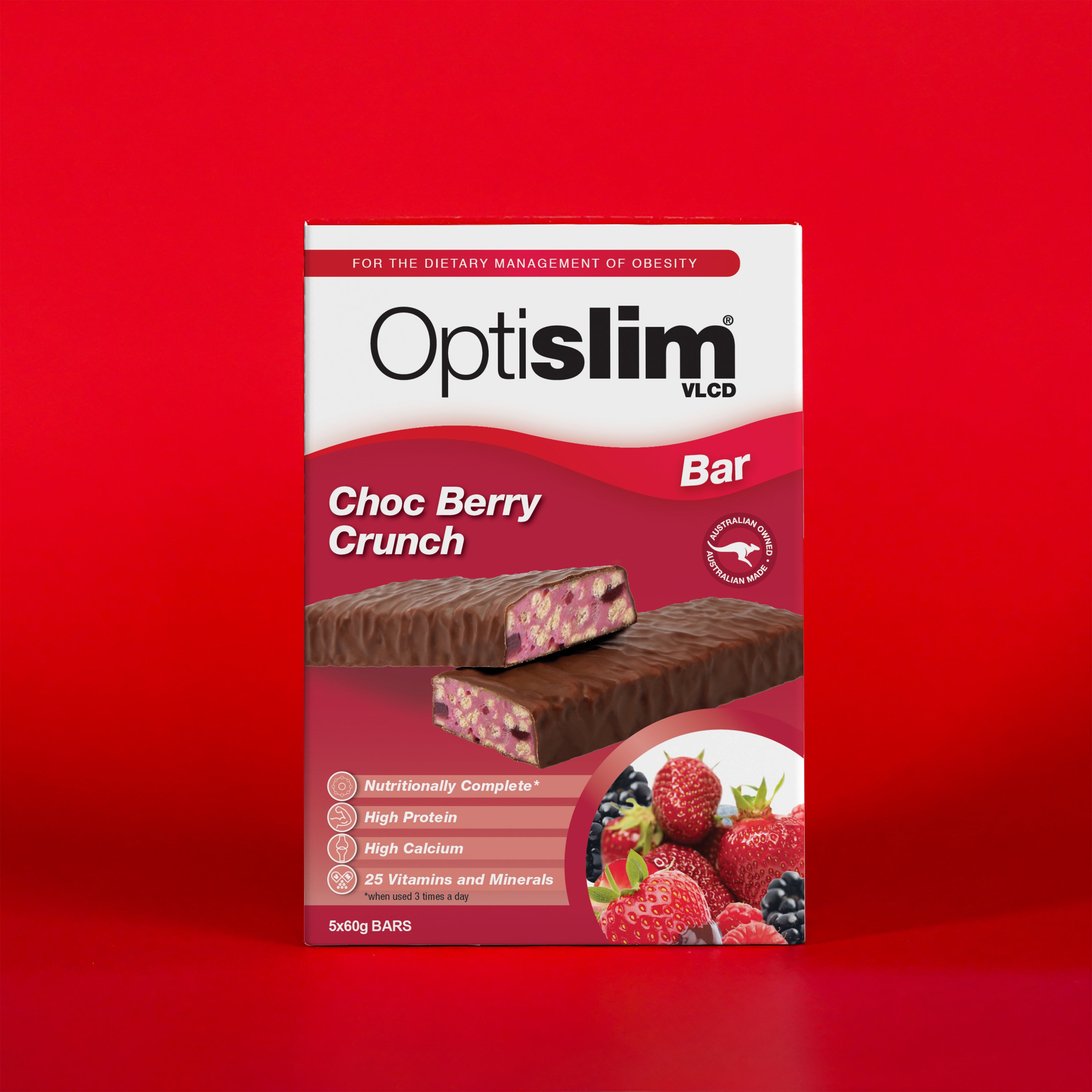 Optislim VLCD Bar Choc Berry Crunch 5 Pack