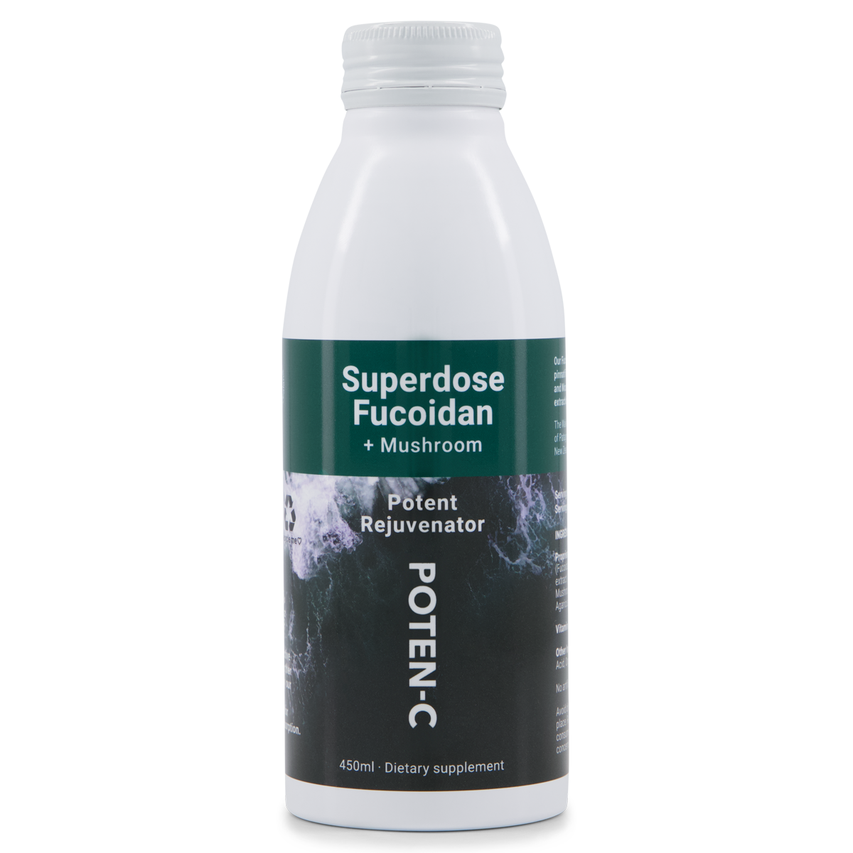Poten-c Superdose Fucoidan + Mushroom 750mg 450ml,75ml,brain,cardio,Christmas gift,christmas sale,digestive,issues,mushroom