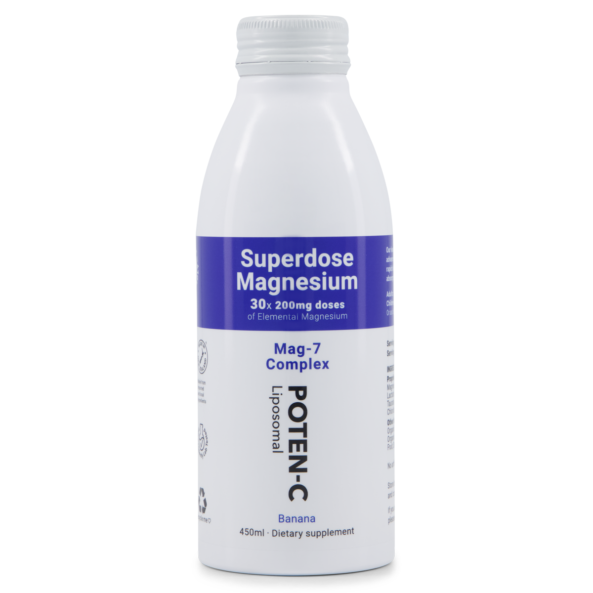Poten-C Superdose Magnesium 200mg 450ml,75ml,Christmas gift,christmas sale,energy,issues,liposomal,magnesium,Mineral,non-GMO,sleep