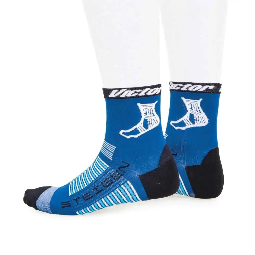 VICTOR GRIP SOCK - PAIR Airflow top mesh,Ankle crease reduction channels,Nonslip silicon dots on the sole,so they can also be used as a pilates sock.,Y shaped heel for superior fit,½ length height socks