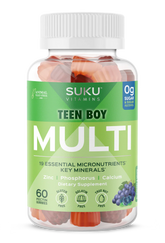 SUKU Vitamins Teen Boy Total Multi 60 Gummies | Sugar-Free Multivitamin for Teen Boys
