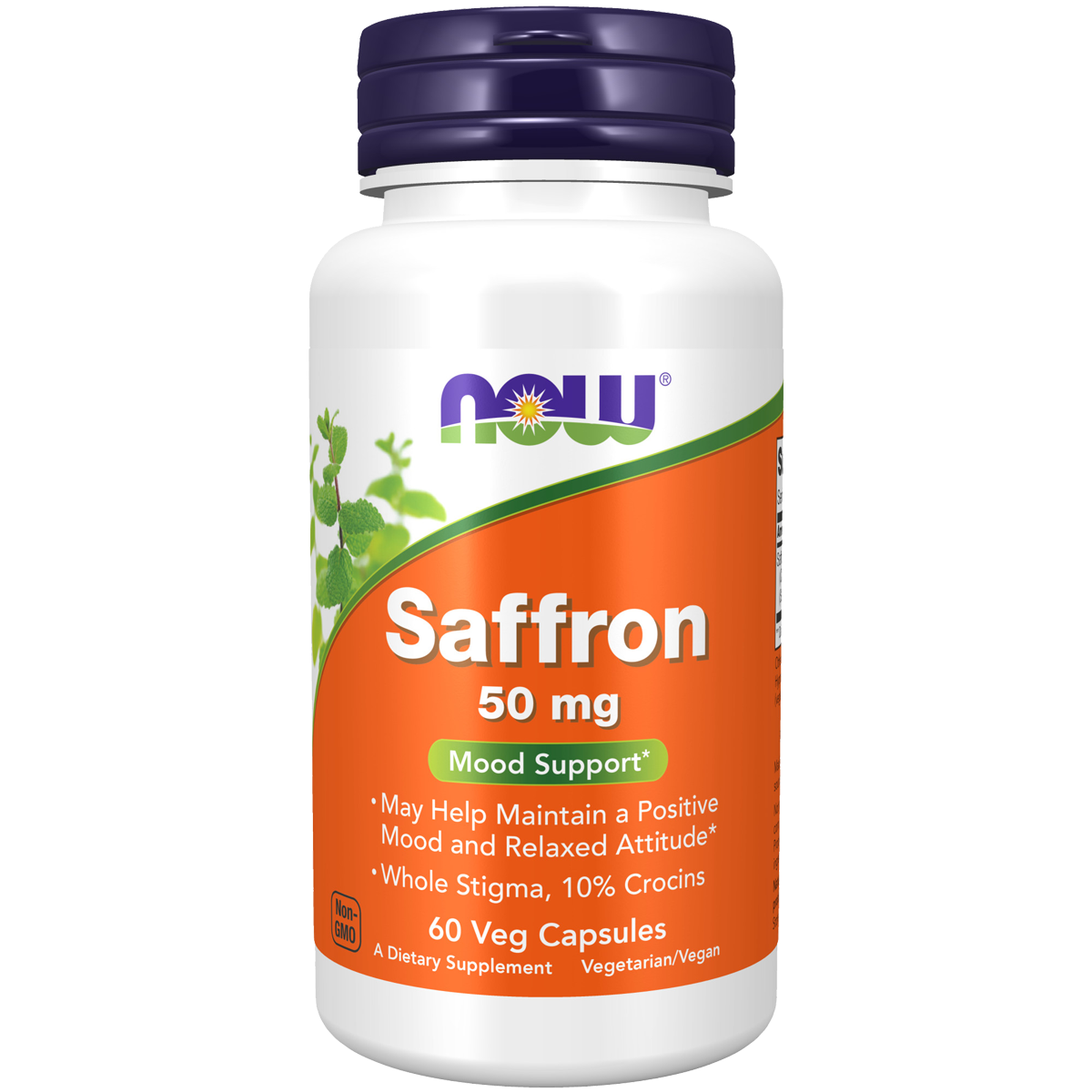 NOW Saffron 50mg (10% Crocins) 60 Veg Capsules