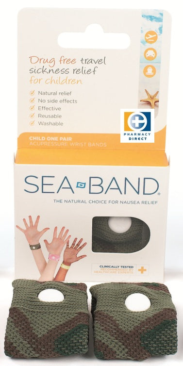 Sea-Band Nausea Relief CHILD Wrist Band - CAMOUFLAGE CHILD Wrist Band,Drug Free,issues,Morning Sickness Relief Band,Motion Sickness,Nausea Relief,Nausea Relief Wrist Band,Wrist Band