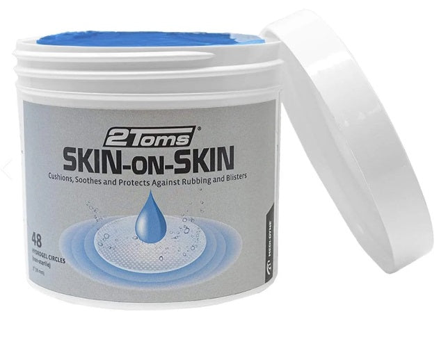 SKIN ON SKIN 75mm CIRCLES JAR 48 friction reduction,hydrates and softens the skin,hydrogel,issues,resists sweating,SKIN ON SKIN,superior cushioning