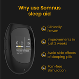 Somnus Sleep Therapy Fall Asleep Faster & Sleep Sounder Cranial electrotherapy stimulation (CES),Enhanced Sleep Quality,falling asleep device,issues,overall sleep quality,reduce waking during the night,Reduce walking in night,Sleep Aid Device,Somnus
