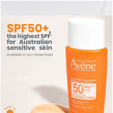 Avène Sunsitive Sunscreen Tinted Fluid SPF 50+ 50ml (Suitable for use under makeup,4 hours water resistant,Aveeno Skin Relief Body Wash,Avene SPF 50+,Avène dermatological expertise,Avène Sunsitive Sunscreen Tinted Fluid SPF 50+ 50ml,Baby skin care conditi
